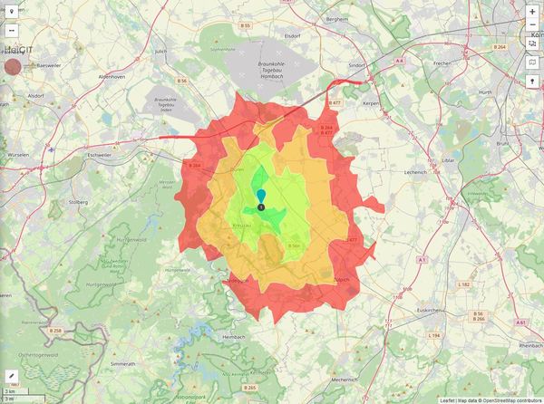 Erreichbarkeit in 20 Minuten: 161.000 Einwohner 