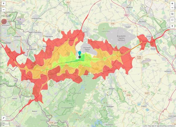 Erreichbarkeit in 20 Minuten: 493.000 Einwohner 