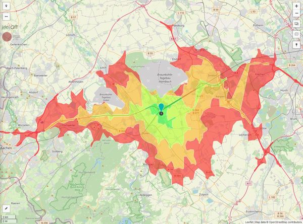 Erreichbarkeit in 20 Minuten: 417.000 Einwohner 