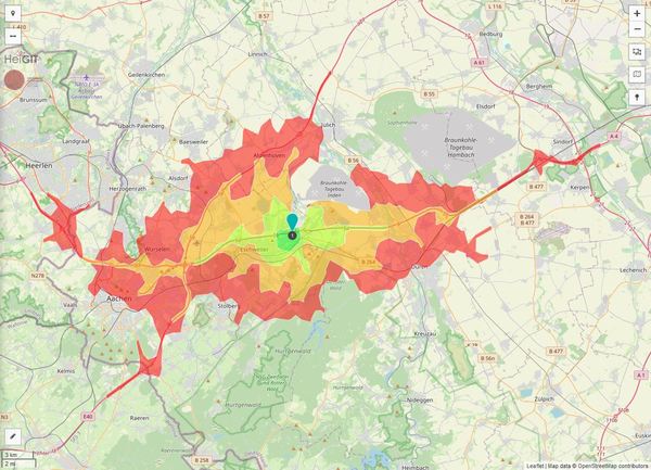 Erreichbarkeit in 20 Minuten: 394.000 Einwohner 