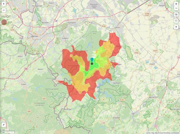 Ereichbarkeit in 20 Minuten: 53.000 Einwohner 