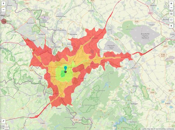 Erreichbarkeit in 20 Minuten: 482.000 Einwohner 