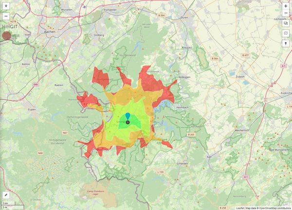 Erreichbarkeit in 20 Minuten: 38.500 Einwohner 